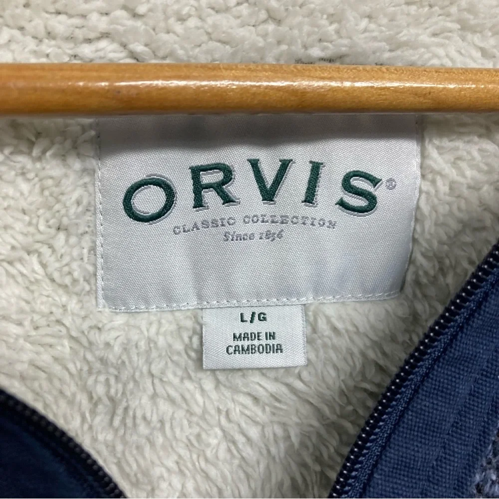 Orvis Heathered Blue Zip-Up Sweater - Picture 2 of 13